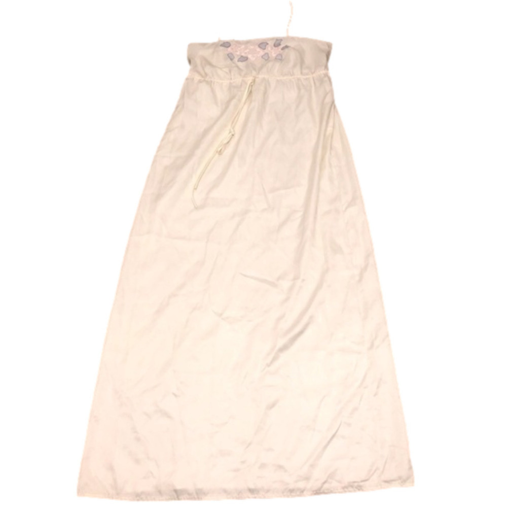 2/$30 Linda Lingeria Long Night Gown w Pink & Purple Flowers Spaghetti Strap S